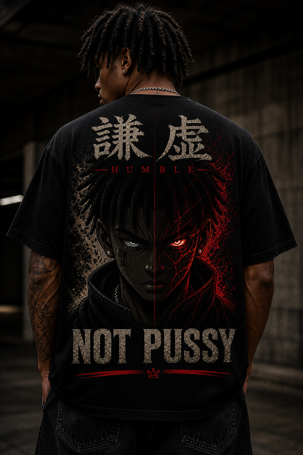 HUMBLE / NOT PUSSY — Split Face Tee